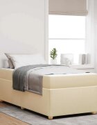 vidaXL Рамка за легло с матрак Крем 90 x 200 cm текстил