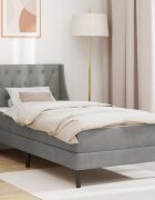 vidaXL Рамка за легло с матрак с матрак Светлосиво 90 x 200 cm Кадифе