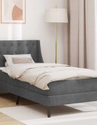 vidaXL Рамка за легло с матрак с матрак Тъмен сив 80 x 200 cm Кадифе
