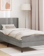 vidaXL Рамка за легло с матрак с таблото Светлосиво 90 x 190 cm Кадифе