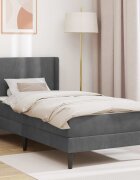 vidaXL Рамка за легло с матрак с таблото Тъмносиво 90 x 190 cm Кадифе
