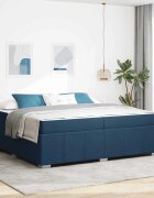 vidaXL Рамка за легло с матрак Синьо 200 x 200 cm текстил