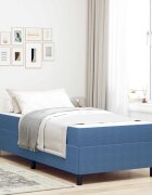 vidaXL Рамка за легло с матрак Синьо 90 x 190 cm текстил