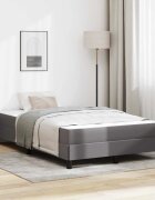 vidaXL Рамка за легло с матрак Сив 120 x 190 cm текстил