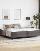 vidaXL Рамка за легло с матрак Сив 200 x 200 cm текстил