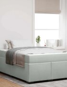 vidaXL Рамка за легло с матрак Светлосиво 120 x 190 cm текстил
