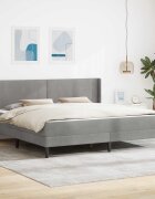 vidaXL Рамка за легло с матрак Светлосиво 200 x 200 cm Кадифе