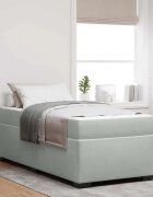 vidaXL Рамка за легло с матрак Светлосиво 90 x 190 cm текстил