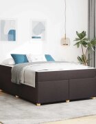 vidaXL Рамка за легло с матрак Тъмен кафяв 160 x 200 cm текстил