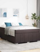 vidaXL Рамка за легло с матрак Тъмен кафяв 160 x 200 cm текстил