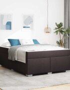 vidaXL Рамка за легло с матрак Тъмен кафяв 160 x 200 cm текстил