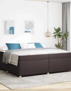 vidaXL Рамка за легло с матрак Тъмен кафяв 200 x 200 cm текстил