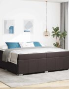 vidaXL Рамка за легло с матрак Тъмен кафяв 200 x 200 cm текстил
