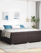 vidaXL Рамка за легло с матрак Тъмен кафяв 200 x 200 cm текстил