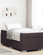 vidaXL Рамка за легло с матрак Тъмен кафяв 90 x 200 cm текстил