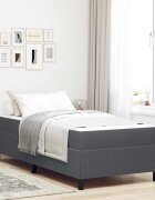 vidaXL Рамка за легло с матрак Тъмен сив 100 x 200 cm текстил