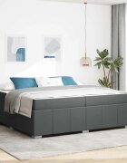 vidaXL Рамка за легло с матрак Тъмен сив 200 x 200 cm текстил