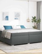 vidaXL Рамка за легло с матрак Тъмен сив 200 x 200 cm текстил