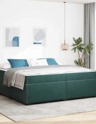 vidaXL Рамка за легло с матрак Тъмен зелен 200 x 200 cm текстил