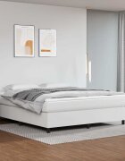 vidaXL Рамка за легло с пружини бяла 160x200 см изкуствена кожа
