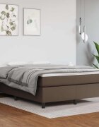 vidaXL Рамка за легло с пружини кафява 140x190 см изкуствена кожа