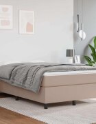 vidaXL Рамка за легло с пружини капучино 120x200 см изкуствена кожа