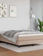 vidaXL Рамка за легло с пружини капучино 140x190 см изкуствена кожа