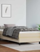 vidaXL Рамка за легло с пружини кремава 100x200 см изкуствена кожа