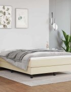 vidaXL Рамка за легло с пружини кремава140x200 см изкуствена кожа