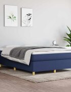 vidaXL Рамка за легло с пружини синя 140x200 см плат