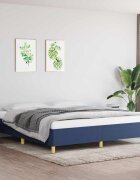 vidaXL Рамка за легло с пружини синя 180x200 см плат