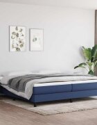 vidaXL Рамка за легло с пружини синя 200x200 см плат