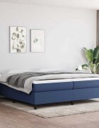 vidaXL Рамка за легло с пружини синя 200x200 см плат