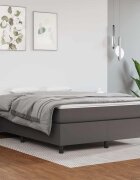 vidaXL Рамка за легло с пружини сива 140x200 см изкуствена кожа