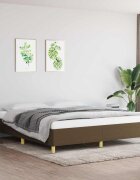 vidaXL Рамка за легло с пружини тъмнокафява 180x200 см плат