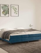 vidaXL Рамка за легло с пружини тъмносиня 200x200 см кадифе