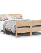 vidaXL Рамка за легло с табла 150x200 см борово дърво масив