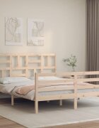 vidaXL Рамка за легло с табла 160х200 см масивно дърво