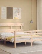 vidaXL Рамка за легло с табла 160х200 см масивно дърво