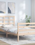 vidaXL Рамка за легло с табла 90x200 см масивно дърво