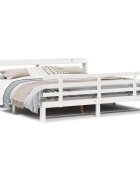 vidaXL Рамка за легло с табла без матрак бяла 200x200 см