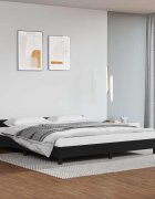 vidaXL Рамка за легло с табла без матрак черна 160x200 см