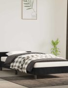 vidaXL Рамка за легло с табла без матрак черна 90x190 см кадифе