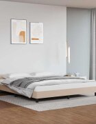 vidaXL Рамка за легло с табла без матрак капучино 180x200 см
