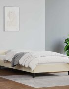 vidaXL Рамка за легло с табла без матрак кремава 100x200 см