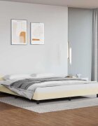 vidaXL Рамка за легло с табла без матрак кремава 180x200 см