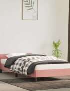 vidaXL Рамка за легло с табла без матрак розова 90x200 см кадифе