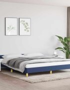 vidaXL Рамка за легло с табла без матрак синя 180x200 см плат