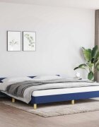 vidaXL Рамка за легло с табла без матрак синя 200x200 см плат
