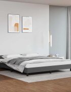 vidaXL Рамка за легло с табла без матрак сива 160x200 см